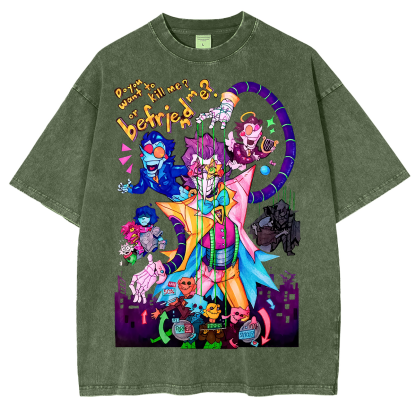 [Copy]Deltarune Funny Tenna Washed T-shirt/Crewneck/Hoodie