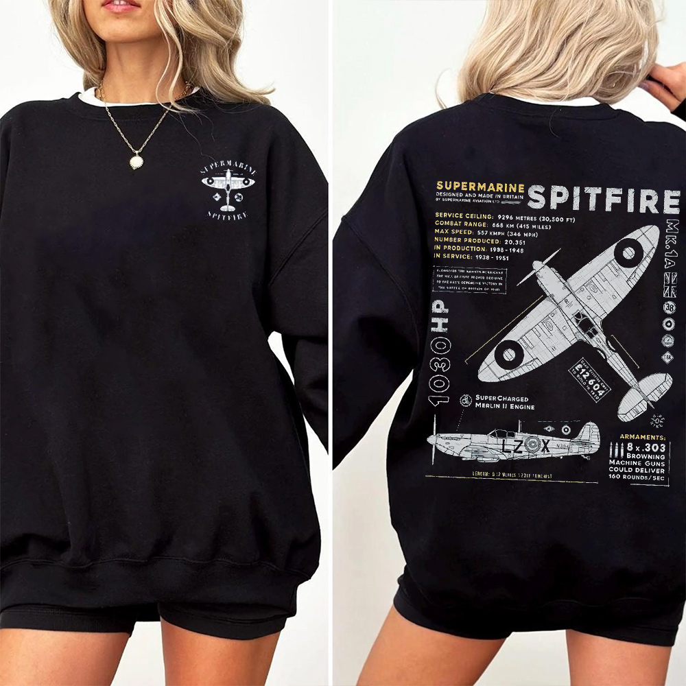 Supermarine Spitfire MK1 Oversized T-shirt/Crewneck/Hoodie
