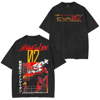Neon Genesis Evangelion Anime Unisex Washed T-Shirt