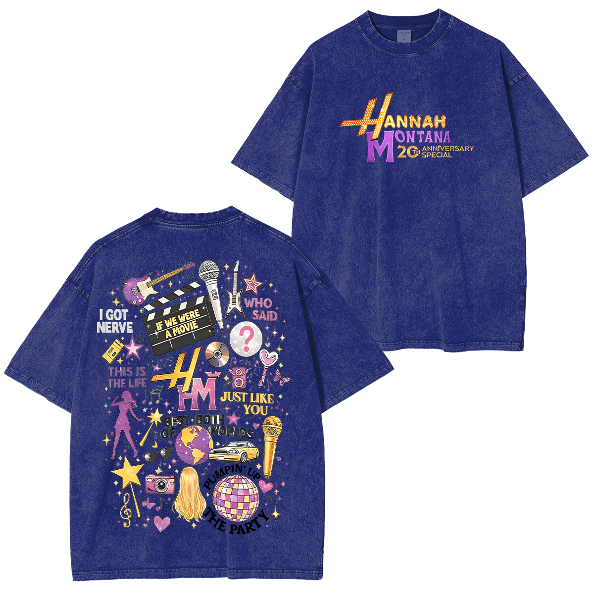 Hannah Montana 20 Years Unisex Washed T-Shirt