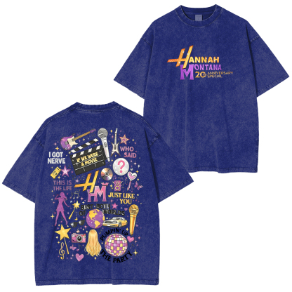 Hannah Montana 20 Years Unisex Washed T-Shirt
