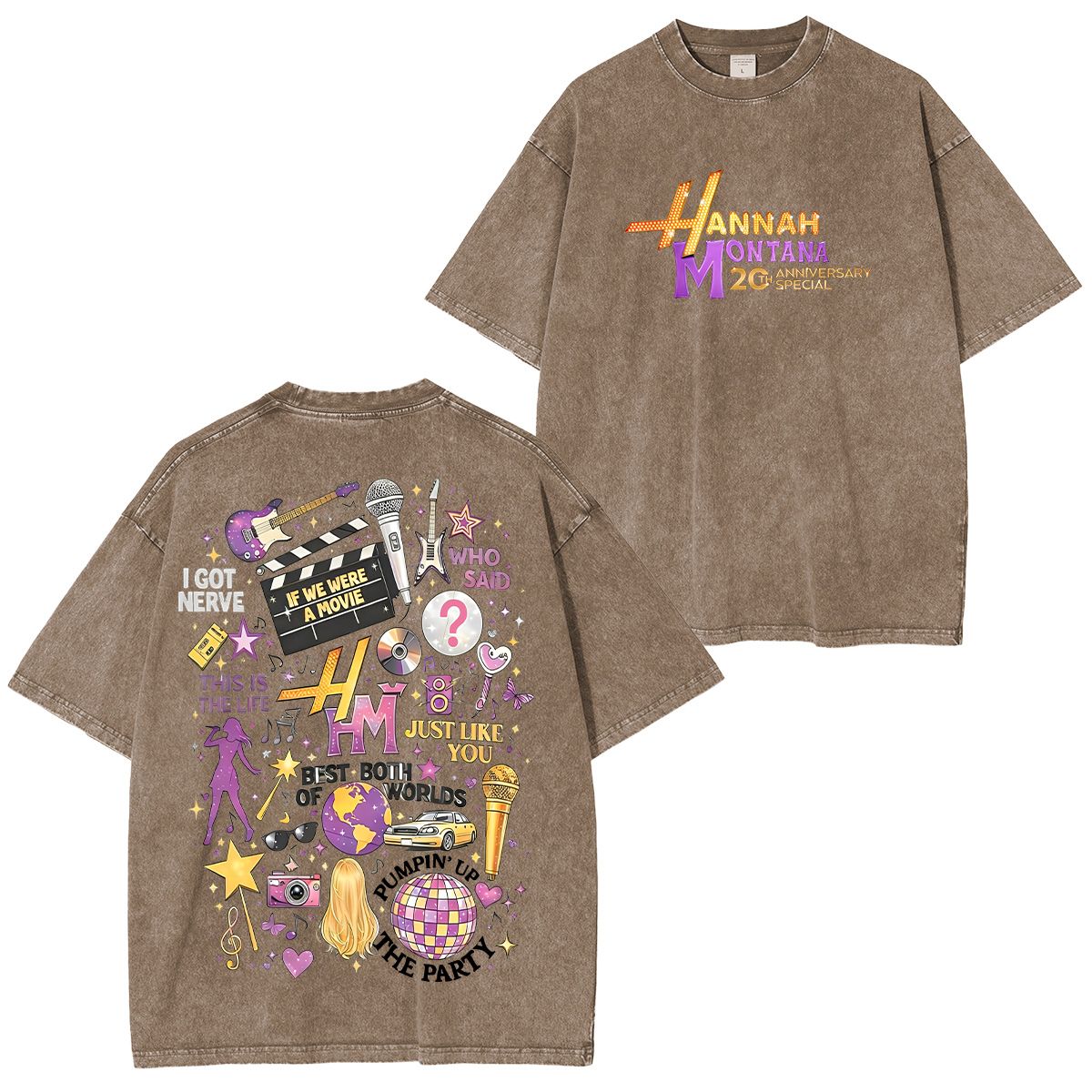 Hannah Montana 20 Years Unisex Washed T-Shirt