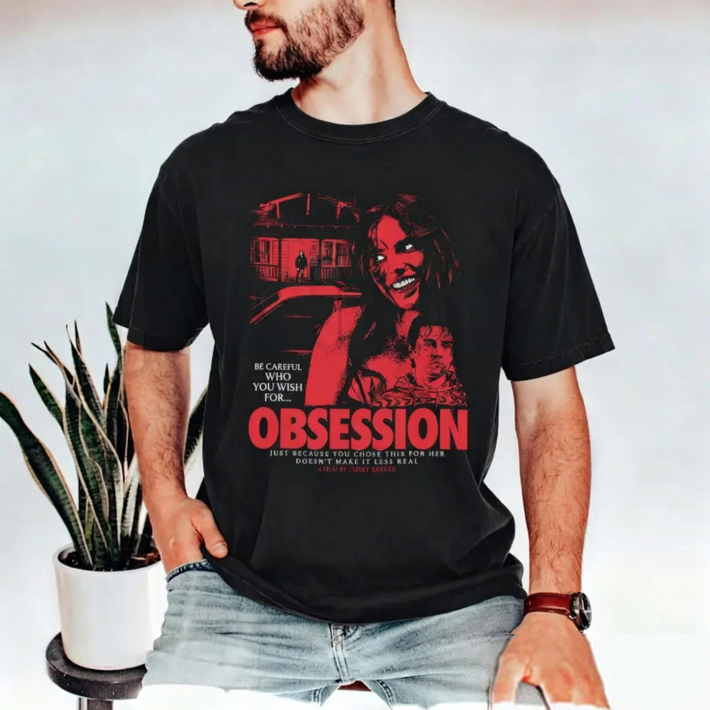 90s Vintage Obsession Horror Movie Vintage Washed T-shirt/Crewneck/Hoodie