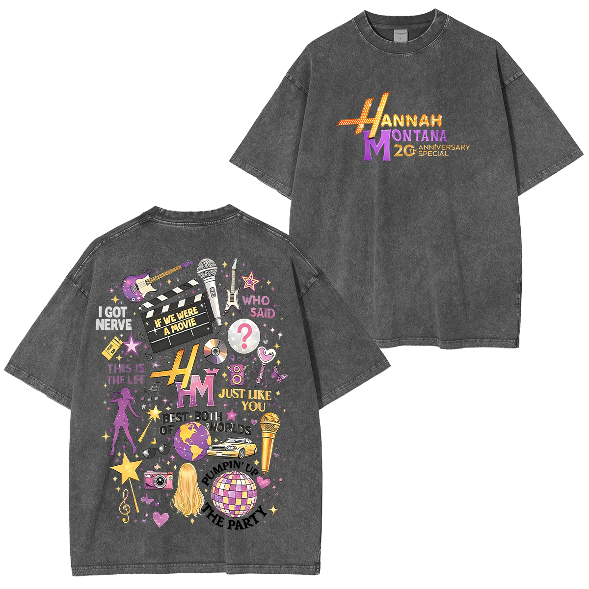 Hannah Montana 20 Years Unisex Washed T-Shirt