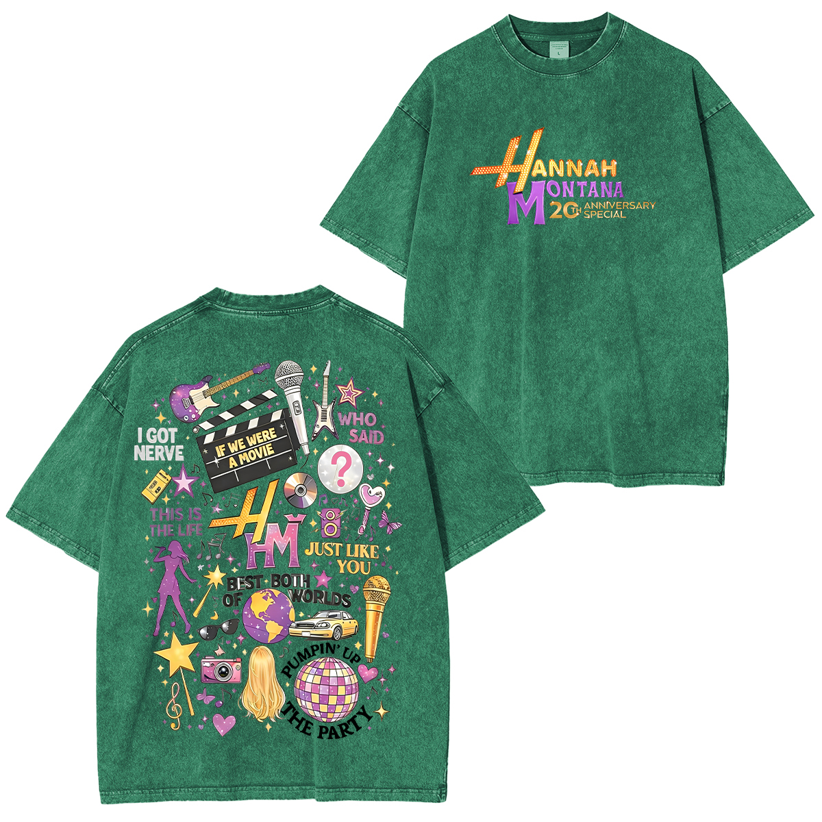 Hannah Montana 20 Years Unisex Washed T-Shirt
