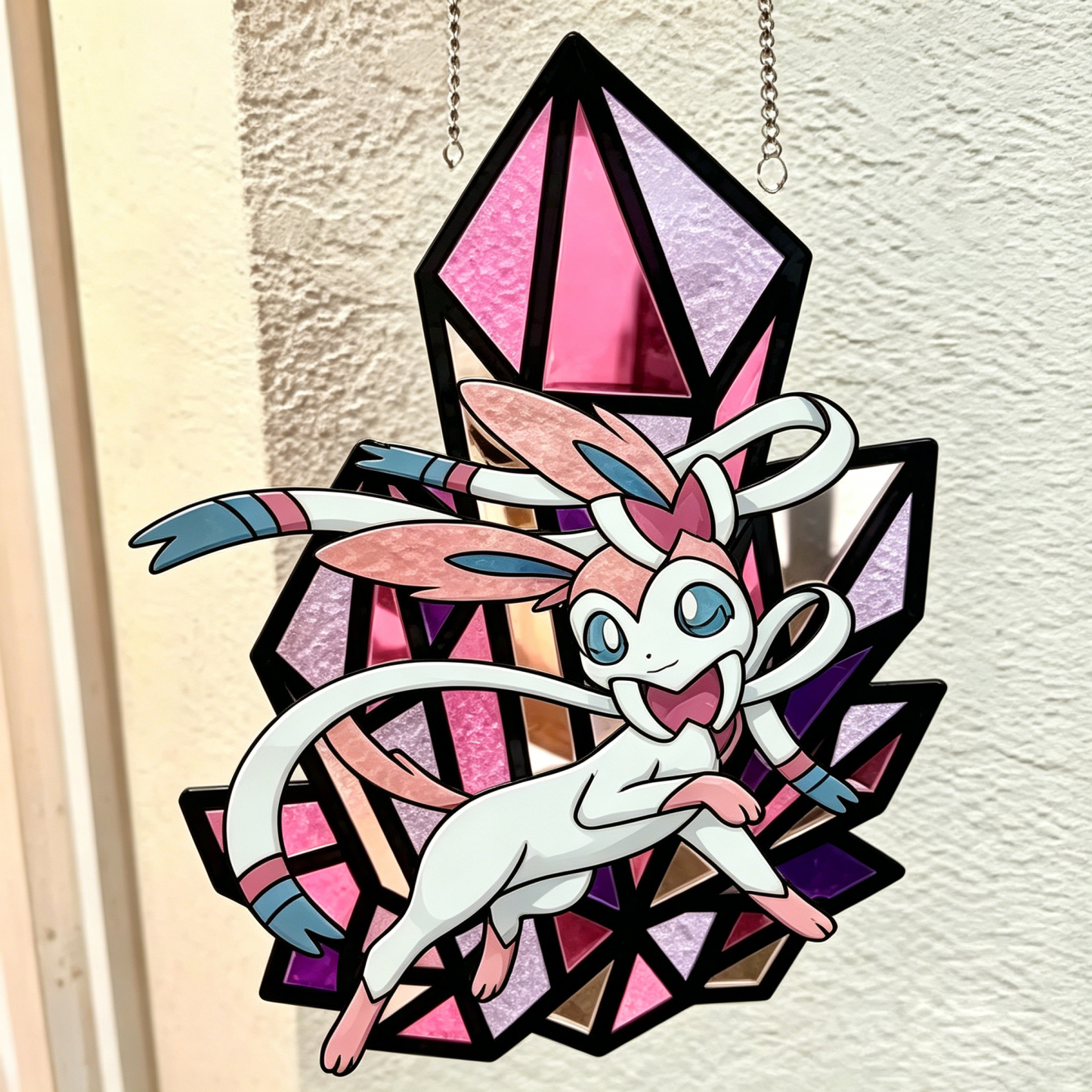 Umbreon Pokemon Umbreon Pokemon Faux Stained Glass Suncatcher