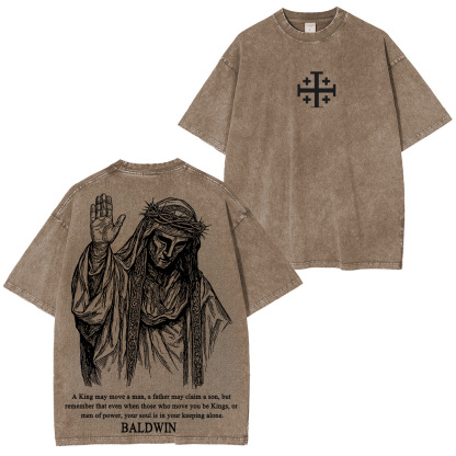 Baldwin IV never gave in to illness King of Jerusalem Washed Unisex T-Shirt