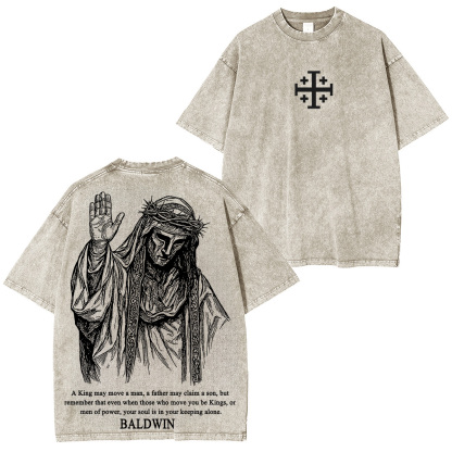 Baldwin IV never gave in to illness King of Jerusalem Washed Unisex T-Shirt