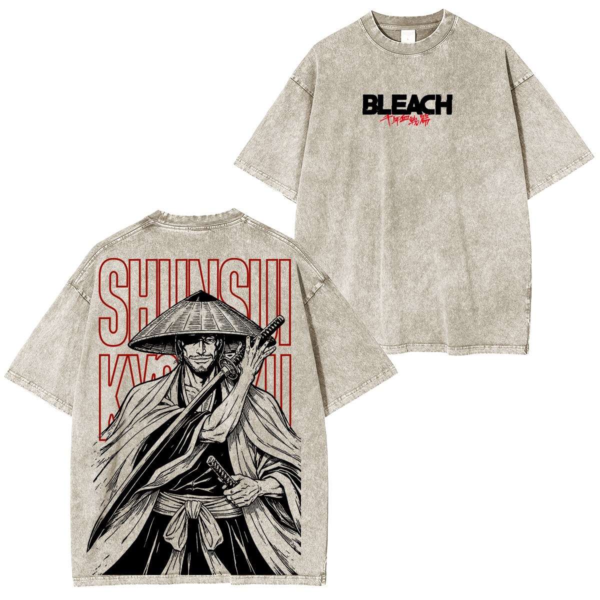 Bleach Shunsui Kyoraku washed T-shirt/Crewneck/Hoodie