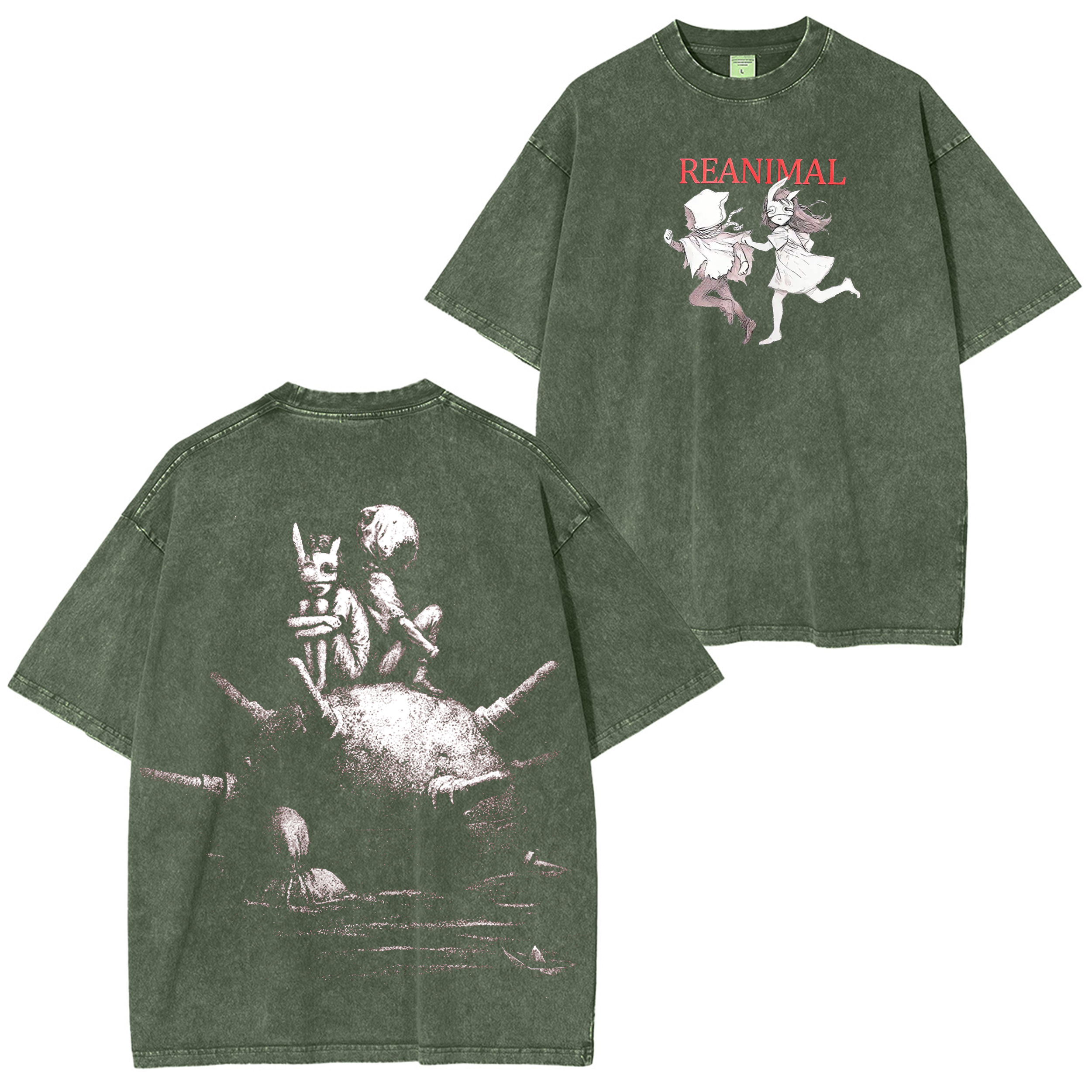 Reanimal -The Girl And  The Boy Unisex Washed T-shirt/Crewneck/Hoodie