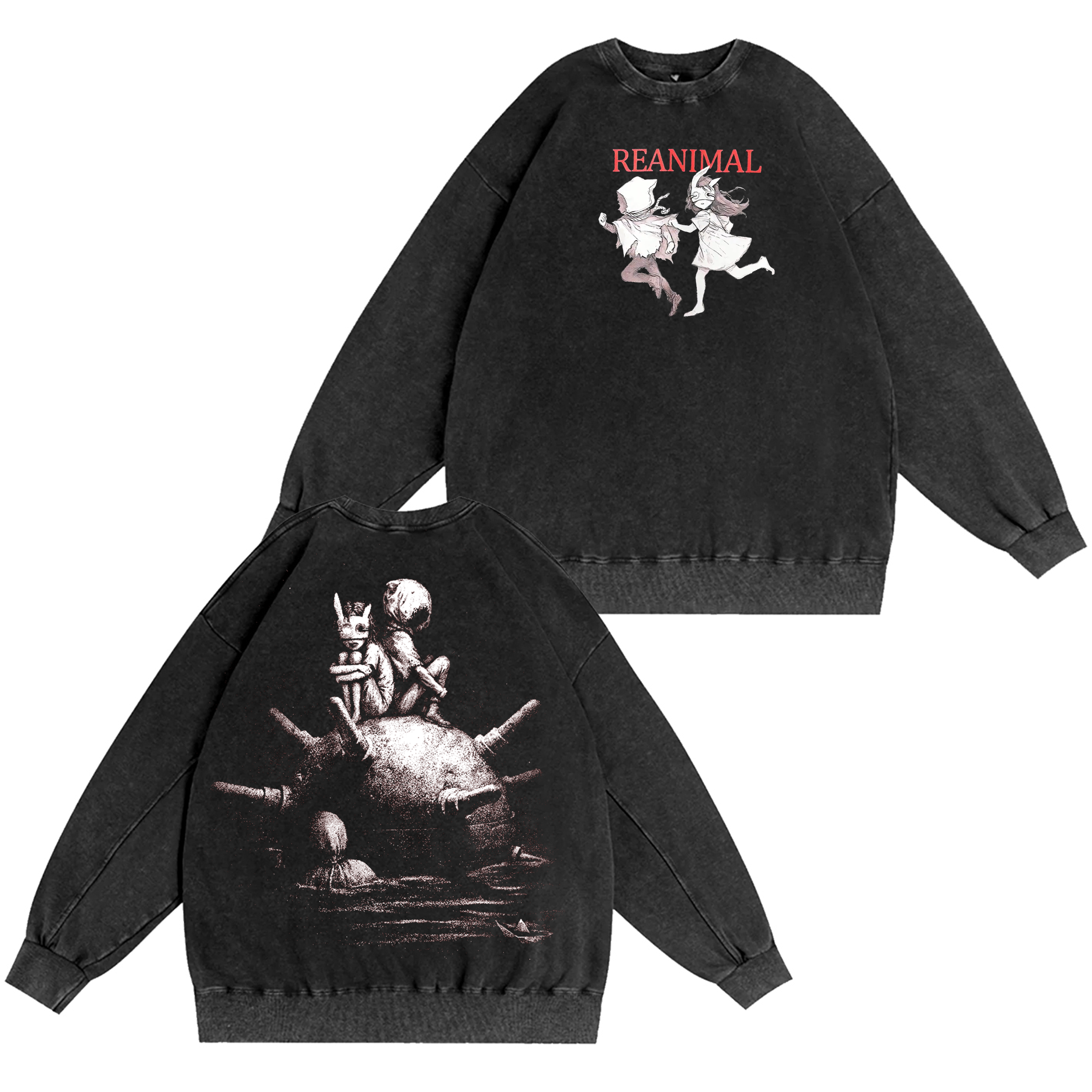 Reanimal -The Girl And  The Boy Unisex Washed T-shirt/Crewneck/Hoodie