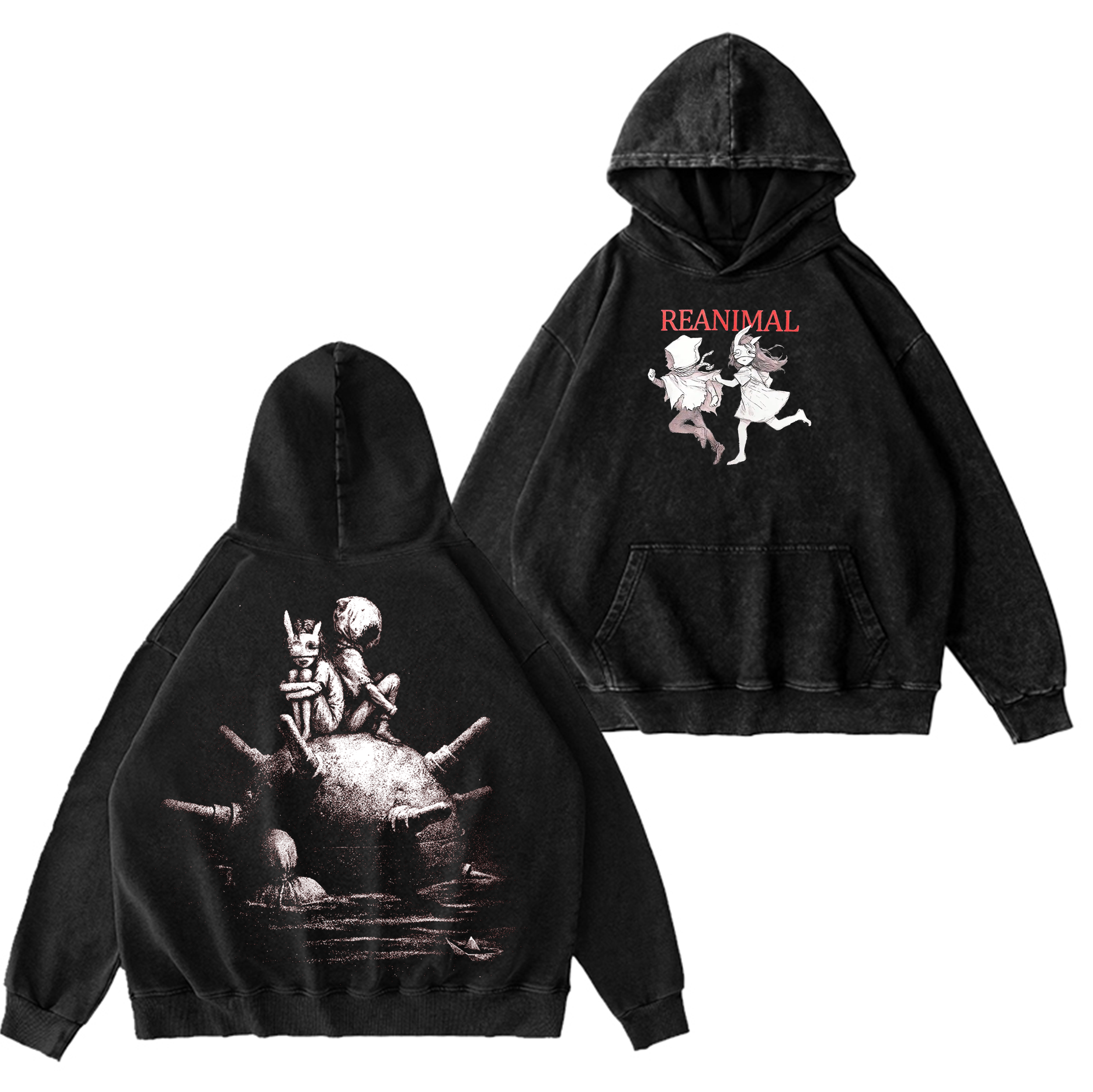 Reanimal -The Girl And  The Boy Unisex Washed T-shirt/Crewneck/Hoodie