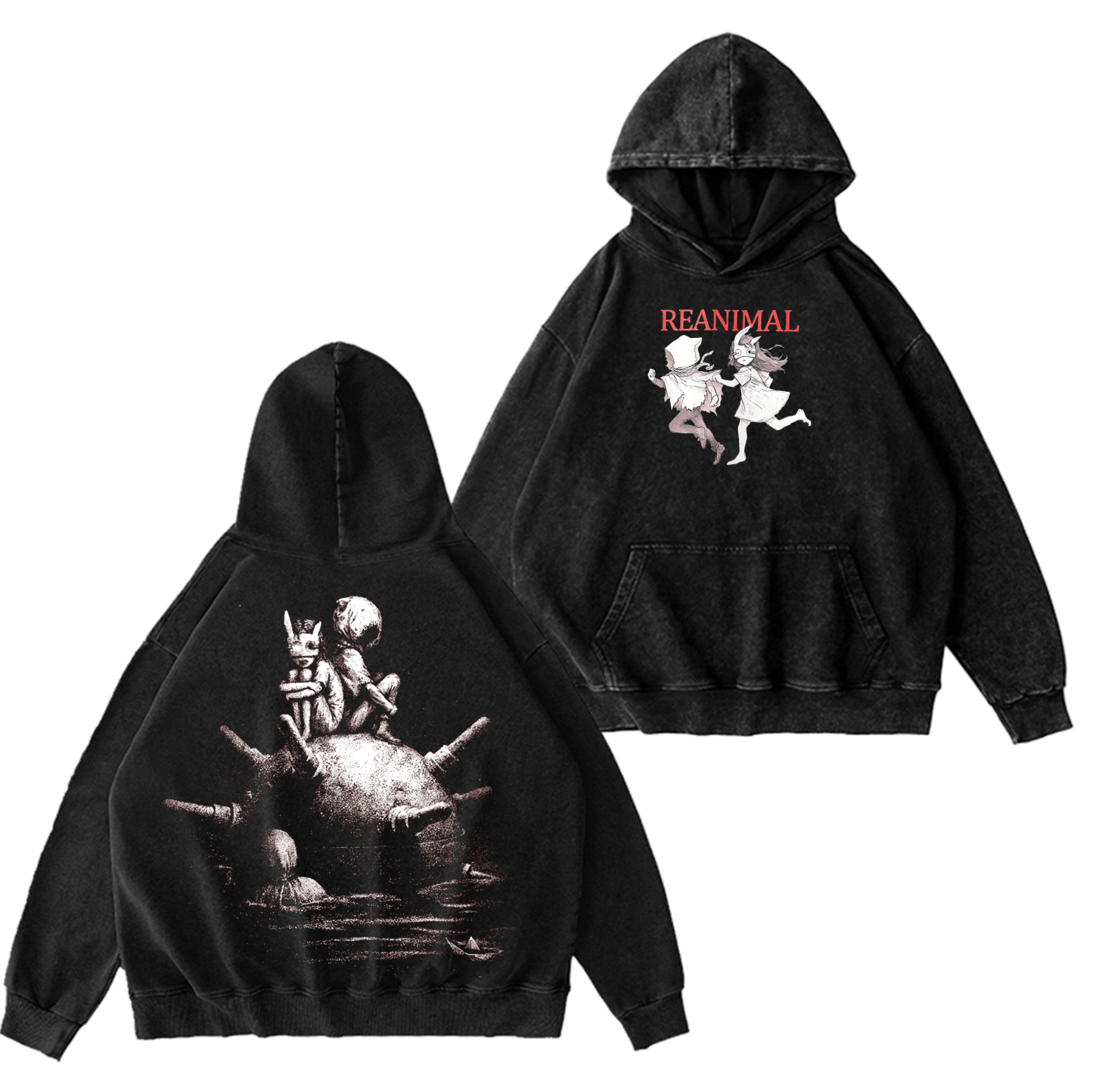 Reanimal -The Girl And  The Boy Unisex Washed T-shirt/Crewneck/Hoodie