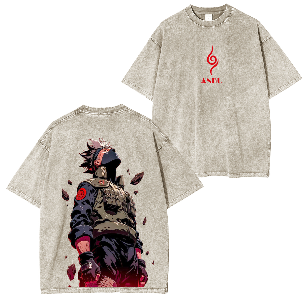 Kakashi Hatake Vintage Anime Unsiex Washed T-Shirt