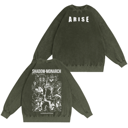 Arise Sung Jinwoo,Solo Leveling Shadow Monarch  Washed T-shirt/Crewneck/Hoodie