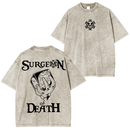 Law Surgeon of Death, One Piece Anime Unisex Washed T-Shirt