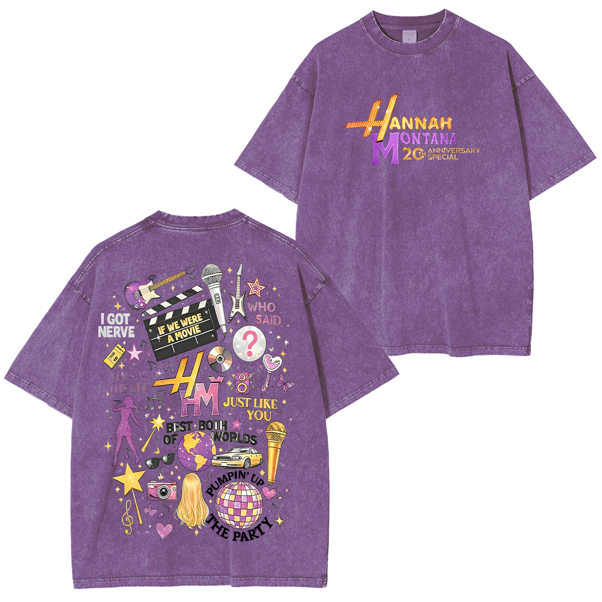 Hannah Montana 20 Years Unisex Washed T-Shirt