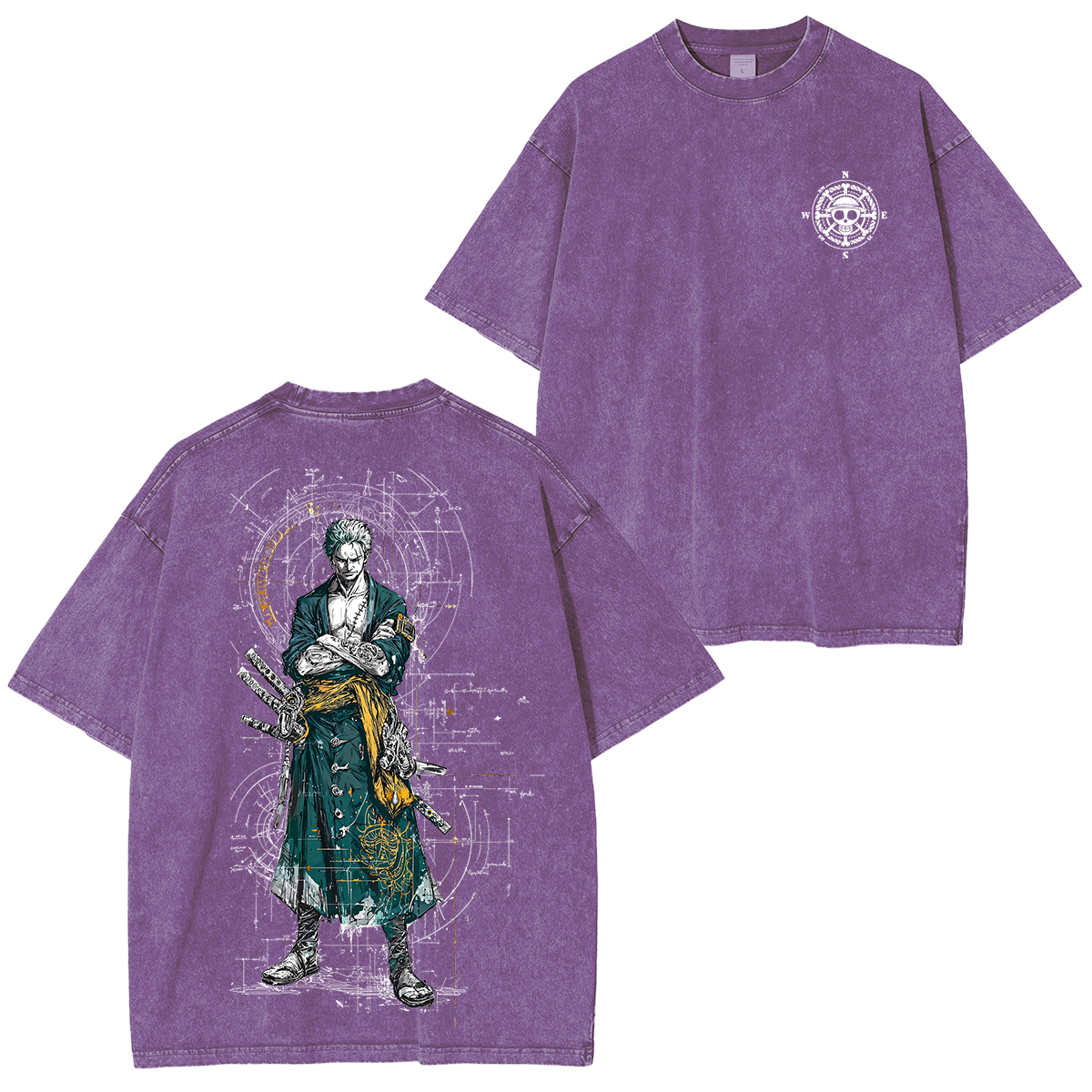 Sanji X Zoro X Luffy One Piece Unisex Washed T-Shirt