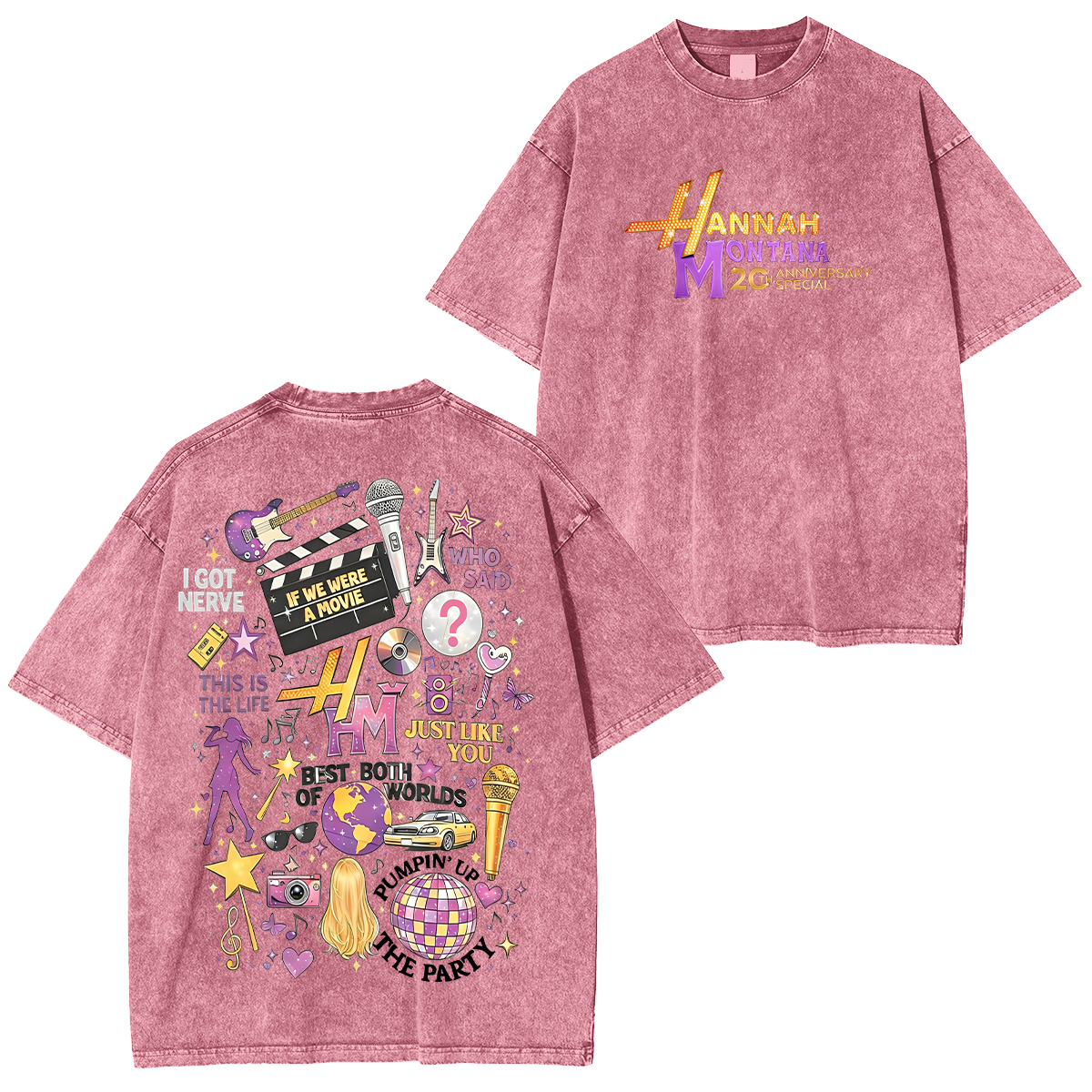 Hannah Montana 20 Years Unisex Washed T-Shirt