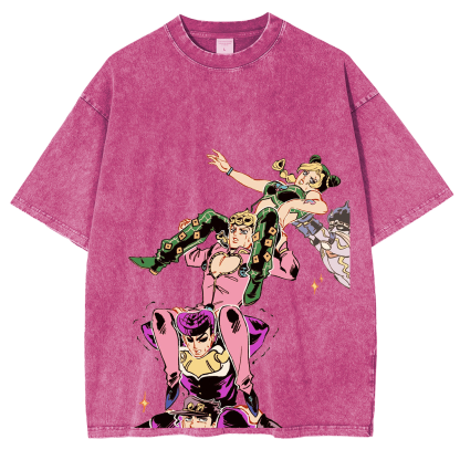 Joestar family,Jojo Anime Unisex Washed T-Shirt