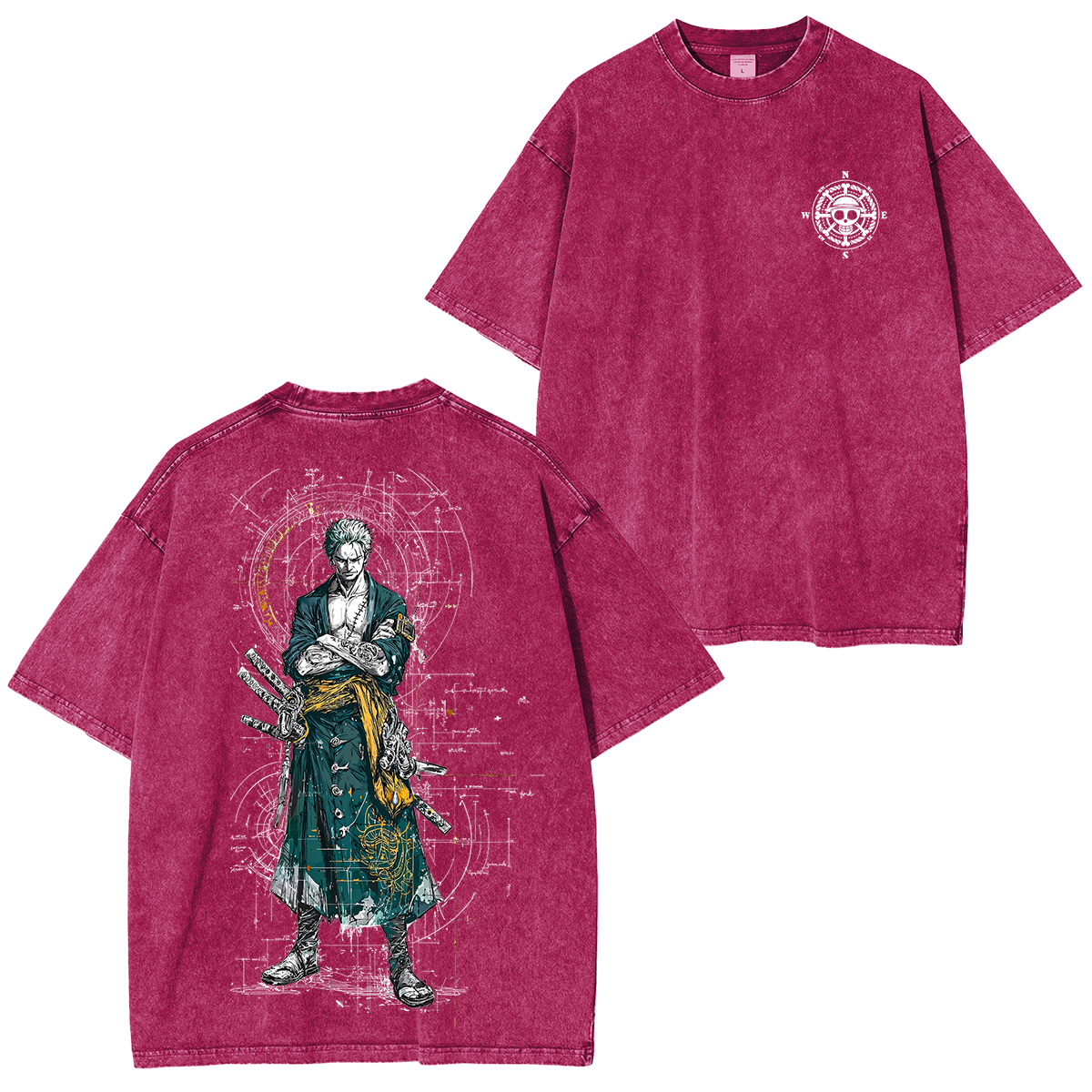 Sanji X Zoro X Luffy One Piece Unisex Washed T-Shirt