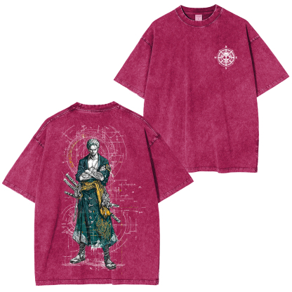 Sanji X Zoro X Luffy One Piece Unisex Washed T-Shirt
