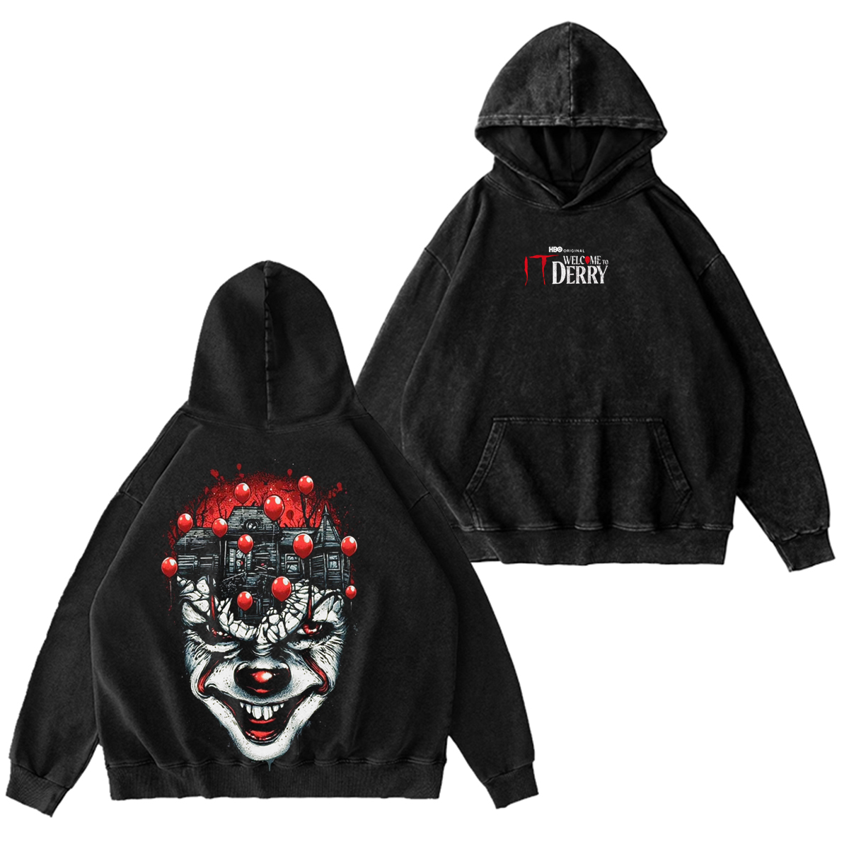 It Welcome To Derry The Curse Begins Pennywise Awakes Unisex Washed T-shirt/Crewneck/Hoodie