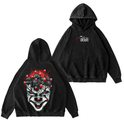 It Welcome To Derry The Curse Begins Pennywise Awakes Unisex Washed T-shirt/Crewneck/Hoodie