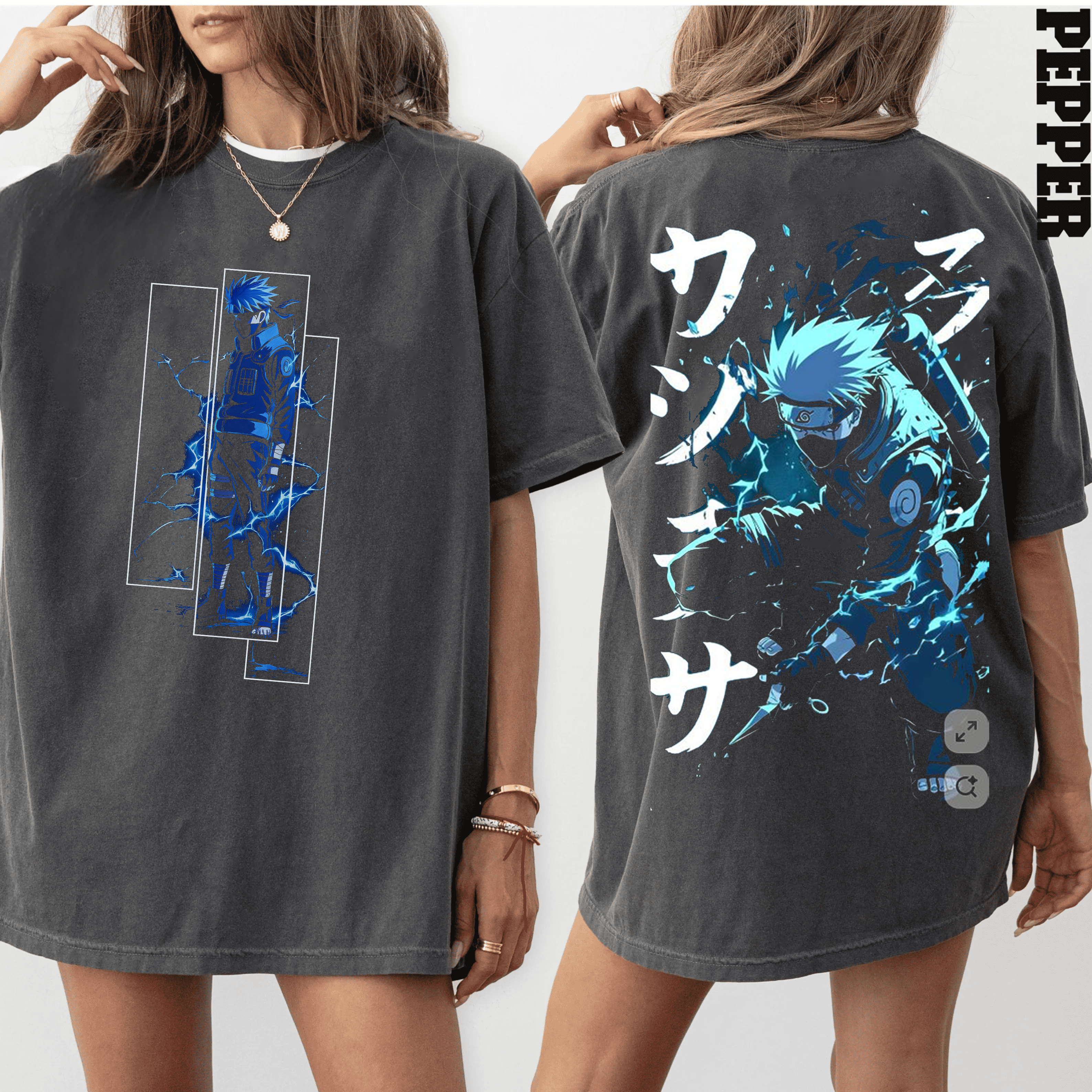 Kakashi,Naruto Anime Unisex Washed T-Shirt