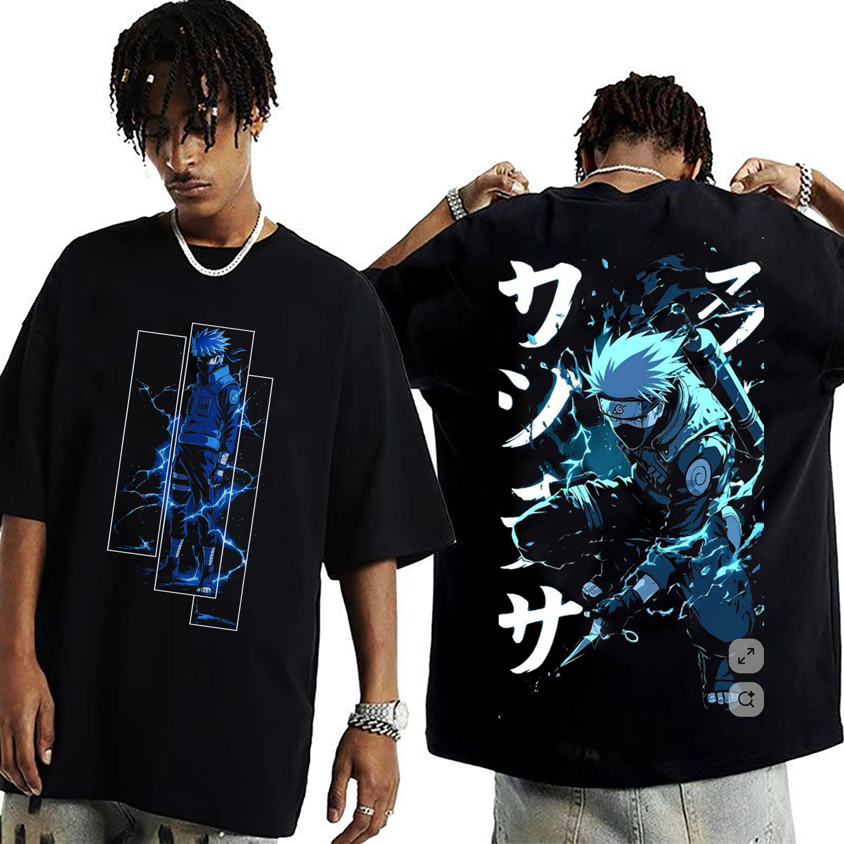 Kakashi,Naruto Anime Unisex Washed T-Shirt