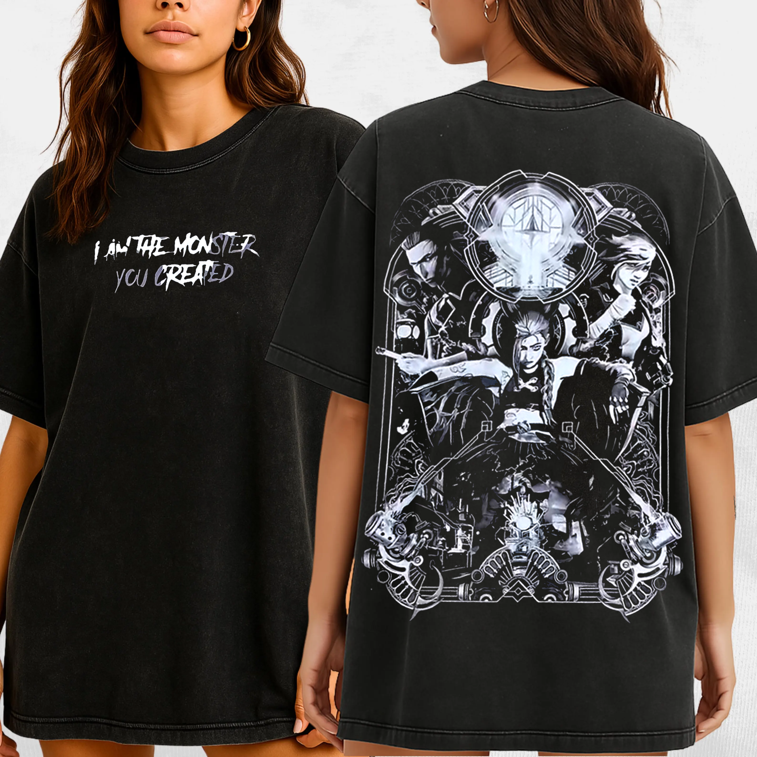 Jinx – Arcane League of Legends  Unisex Washed T-Shirt