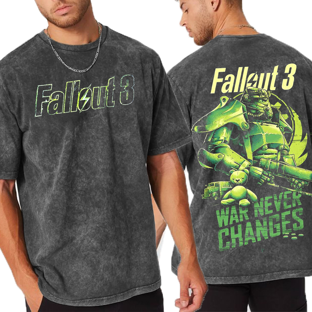 Fallout 3 War Never Changes Unisex Washed T-Shirt
