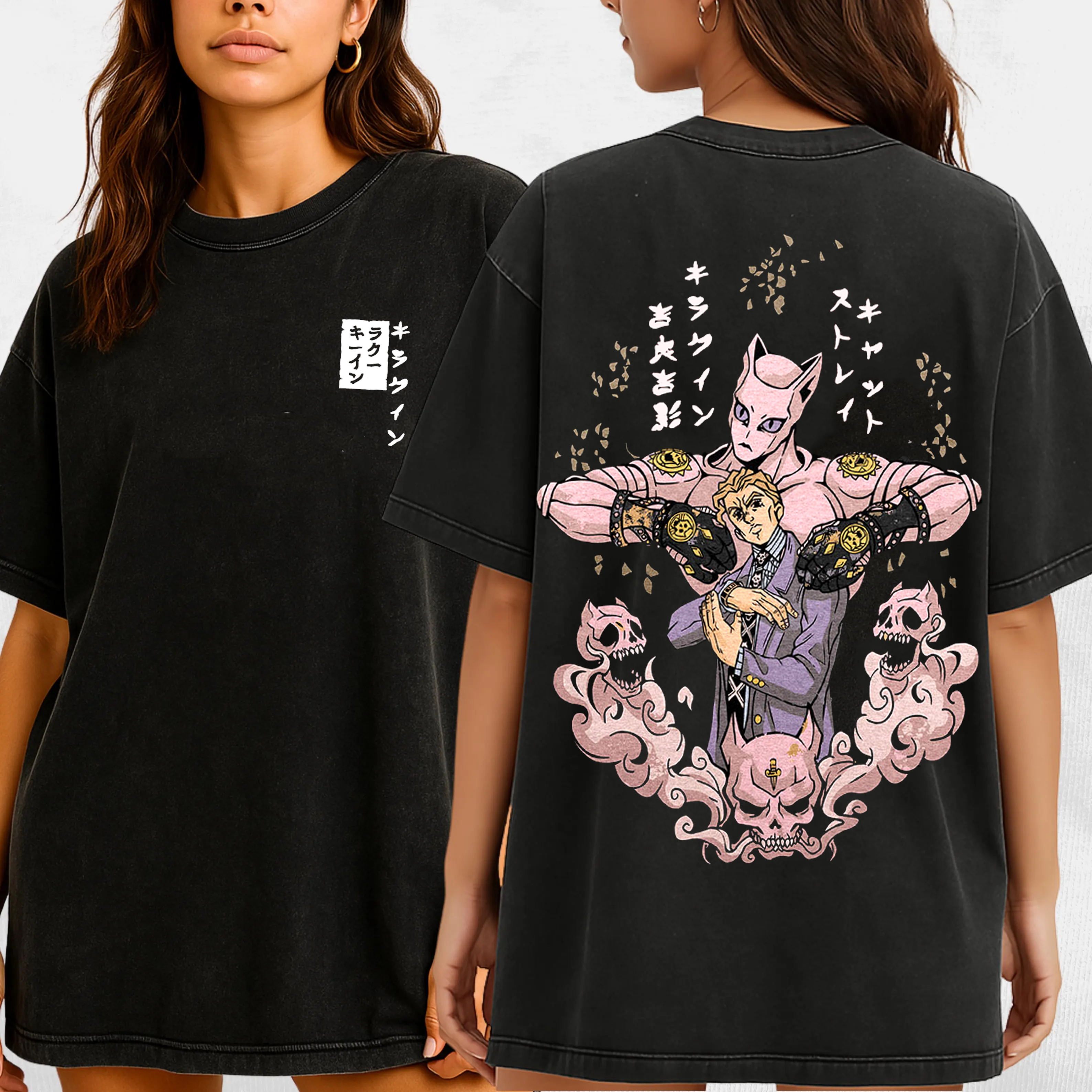 Kira Yoshikage VS Killer Queen,JoJos Bizarre Adventure Anime Unisex Washed T-Shirt