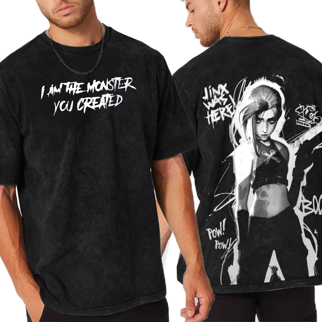 Jinx,Arcanes Chaos Queen Unisex Washed T-Shirt