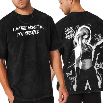 Jinx,Arcanes Chaos Queen Unisex Washed T-Shirt