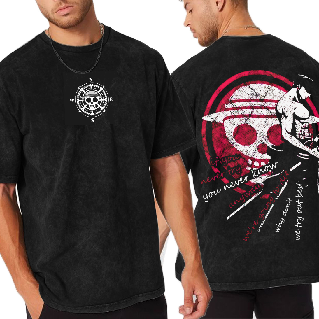 Zoro Asura vintage,One Piece Anime Unisex Washed T-Shirt