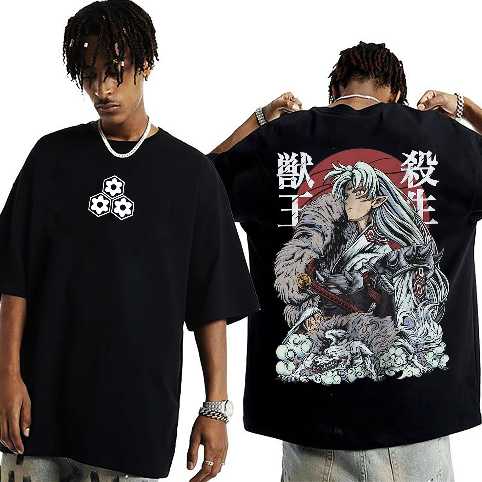 Sesshomaru Inuyasha Vintage Anime Unisex Washed T-Shirt