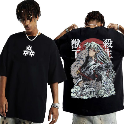 Sesshomaru Inuyasha Vintage Anime Unisex Washed T-Shirt