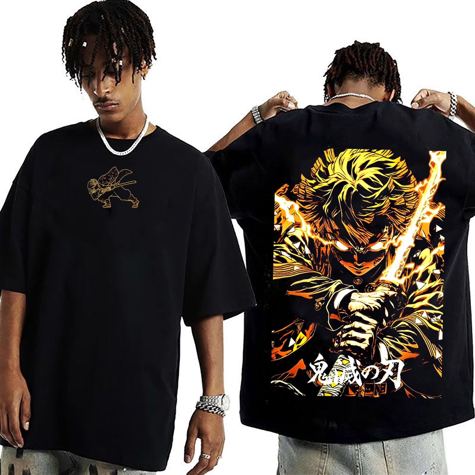 Zenitsu,Demon Slayer Anime Unisex Washed T-Shirt