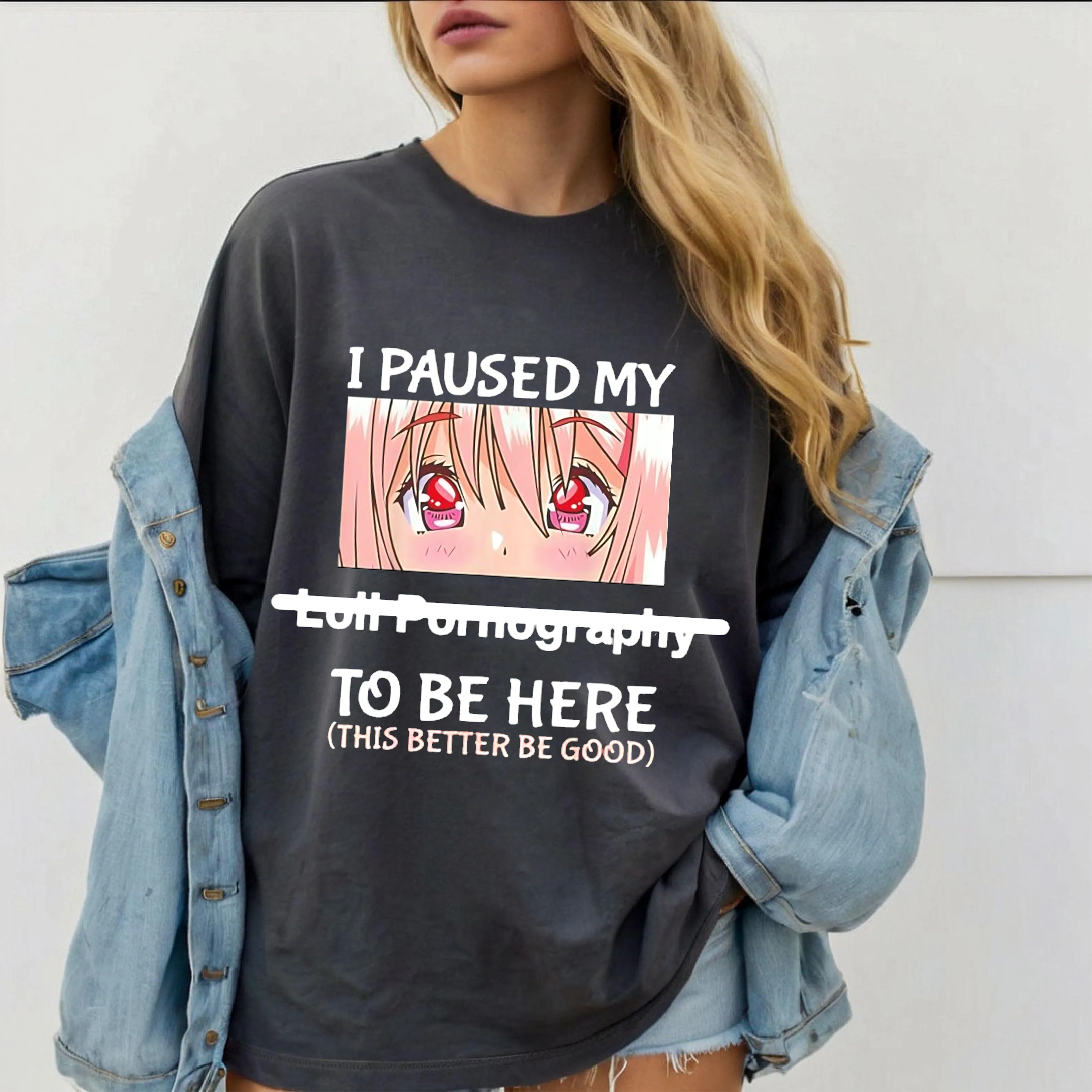 I paused my loli pornography to be here,Cute Gamer Kawaii Girl Unisex T-shirt/Crewneck/Hoodie