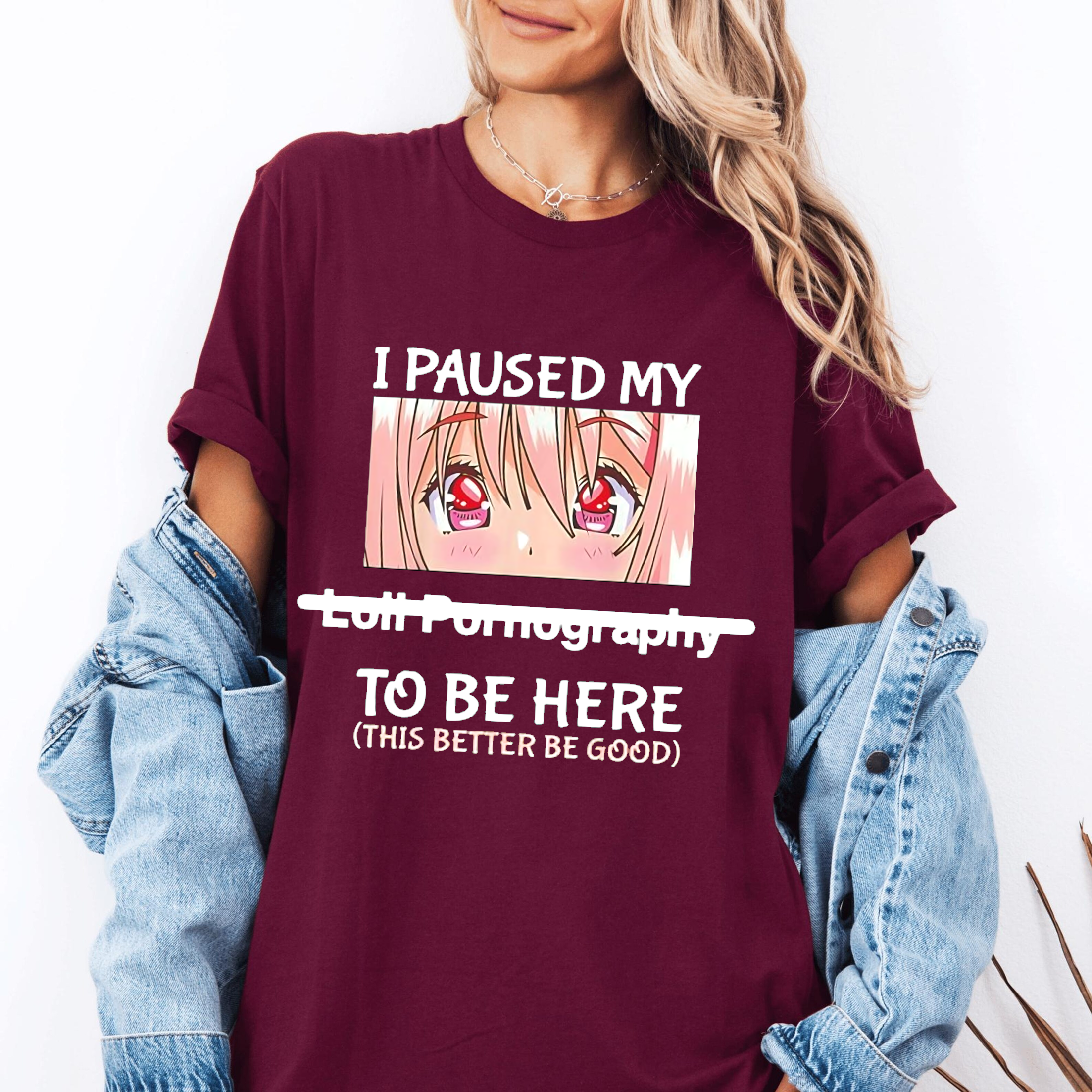 I paused my loli pornography to be here,Cute Gamer Kawaii Girl Unisex T-shirt/Crewneck/Hoodie