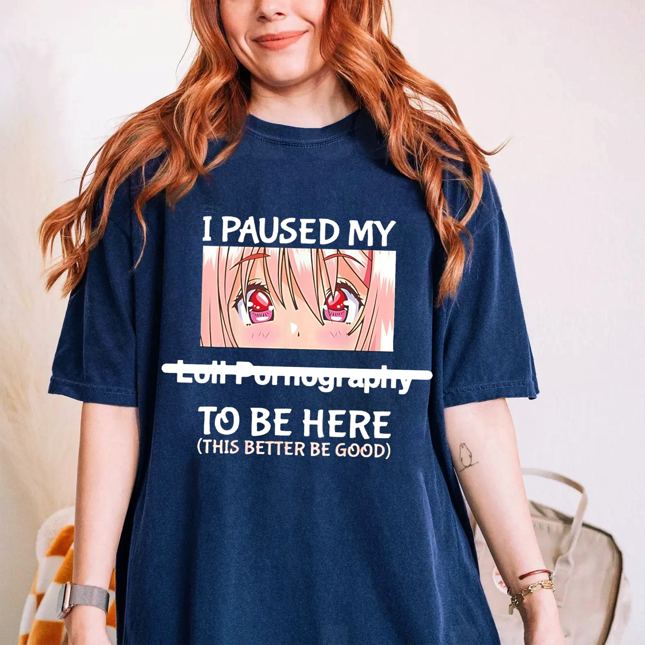 I paused my loli pornography to be here,Cute Gamer Kawaii Girl Unisex T-shirt/Crewneck/Hoodie