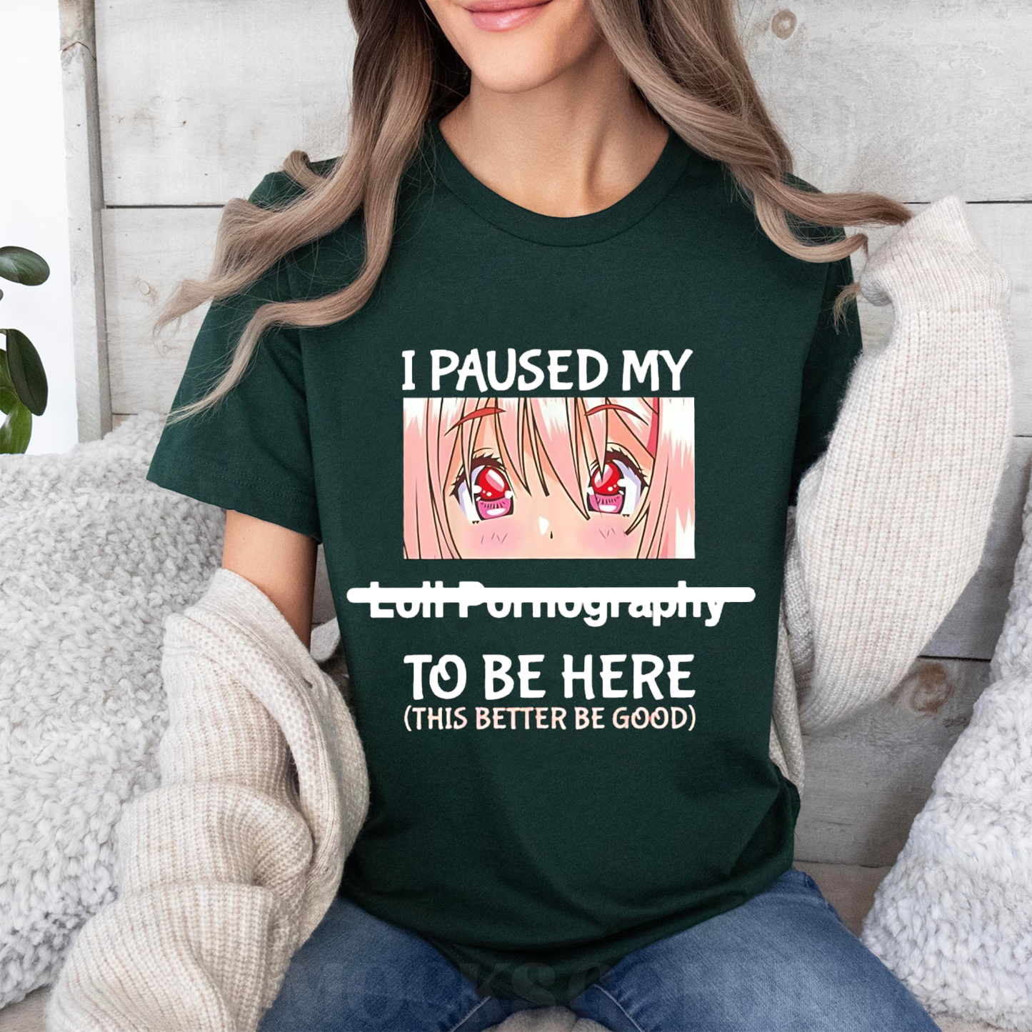 I paused my loli pornography to be here,Cute Gamer Kawaii Girl Unisex T-shirt/Crewneck/Hoodie