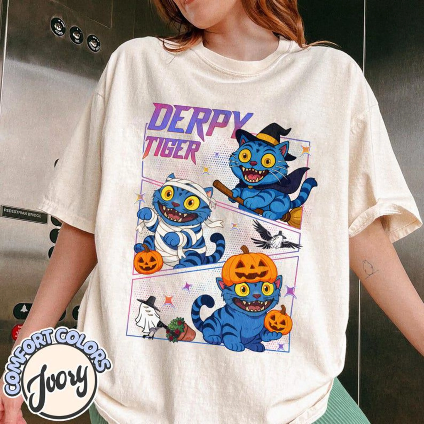 Halloween Tiger Derpy  Unisex T-shirt/Crewneck/Hoodie