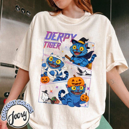 Halloween Tiger Derpy  Unisex T-shirt/Crewneck/Hoodie