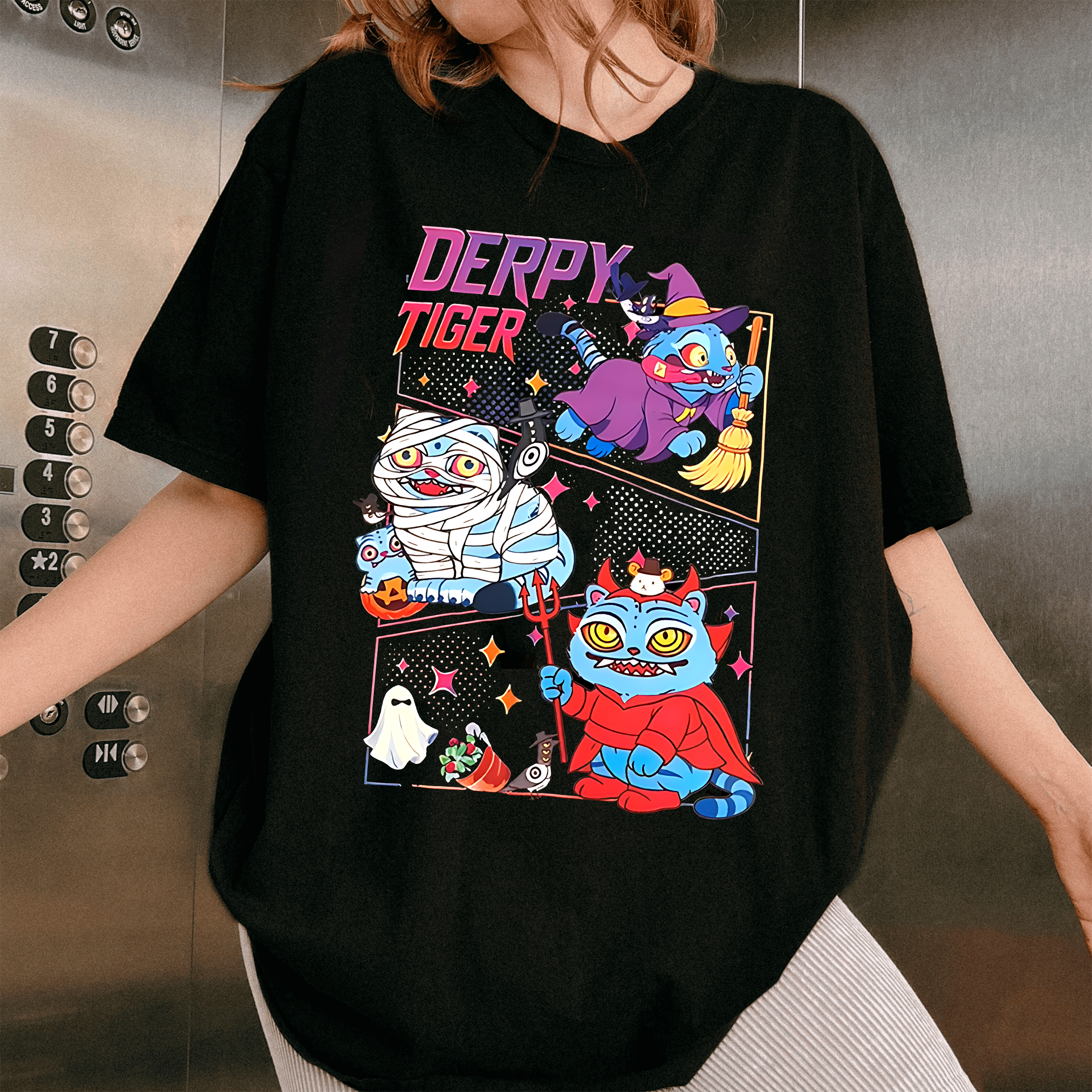 Halloween Tiger Derpy Unisex T-shirt/Crewneck/Hoodie