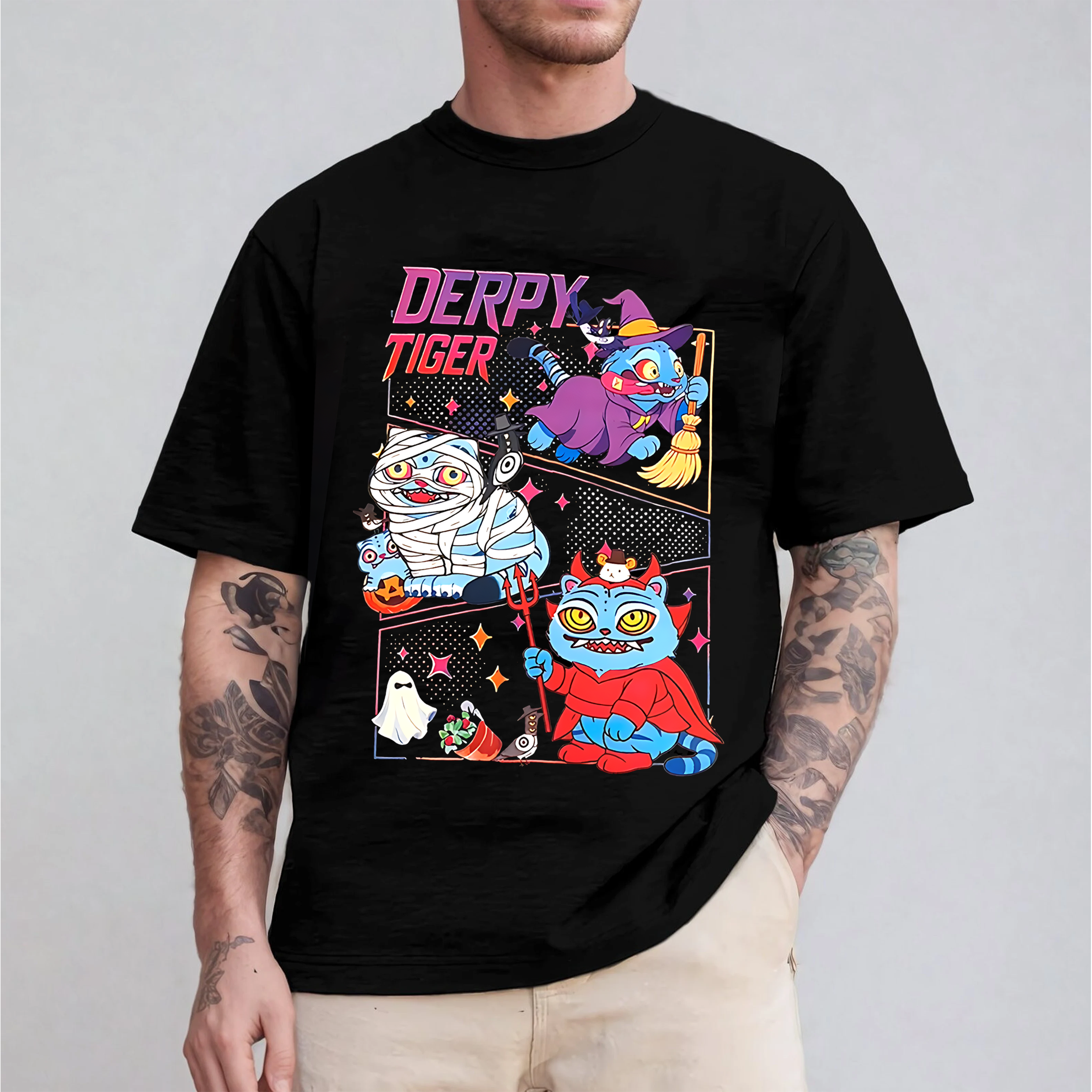 Halloween Tiger Derpy Unisex T-shirt/Crewneck/Hoodie