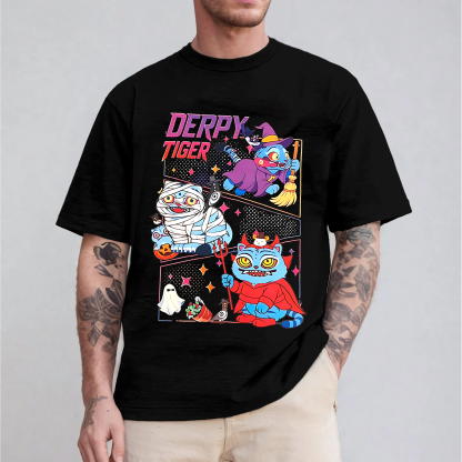 Halloween Tiger Derpy Unisex T-shirt/Crewneck/Hoodie