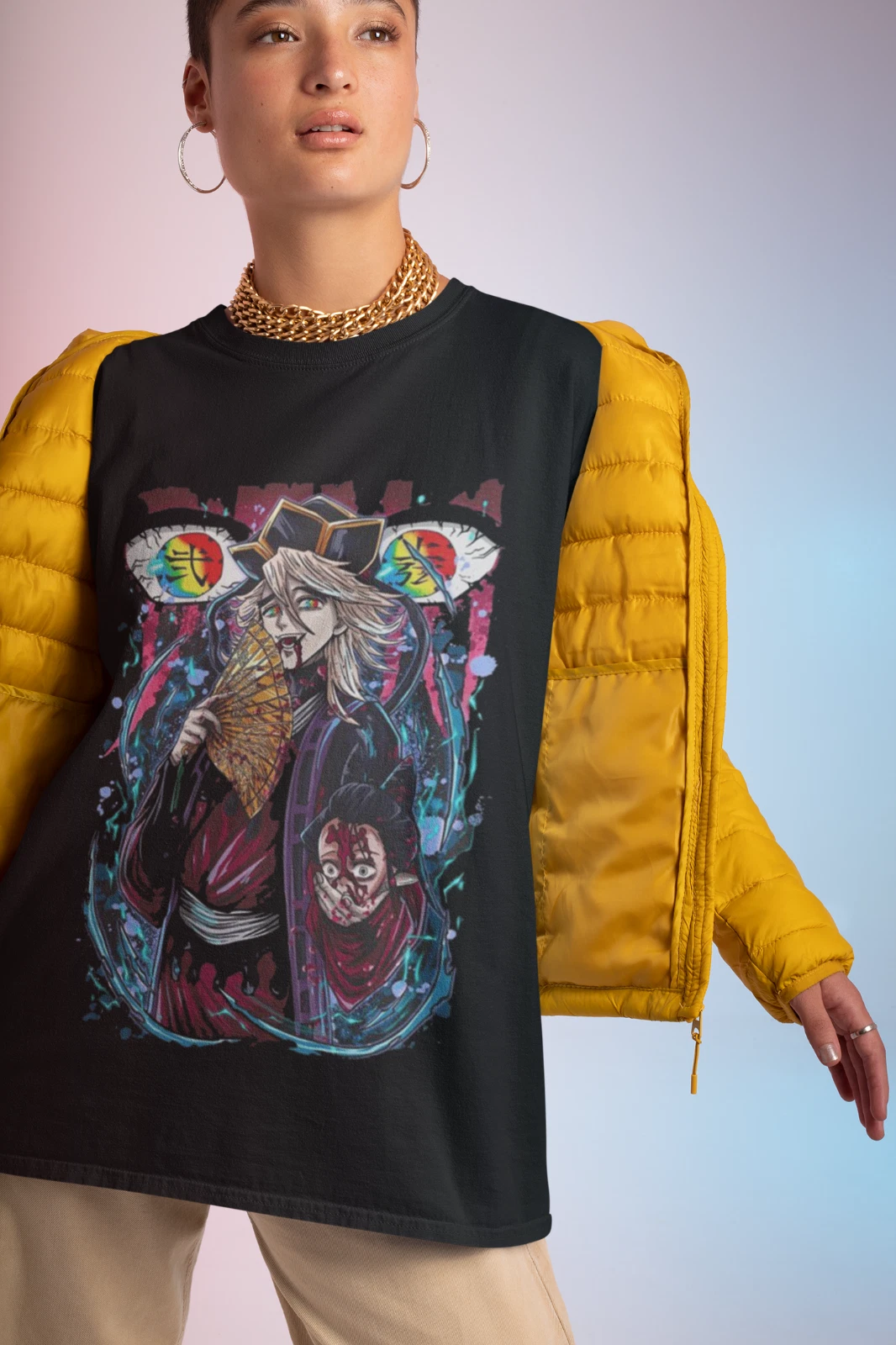 Demon Slayer,Doma Upper Moon 2 Unisex Washed T-Shirt
