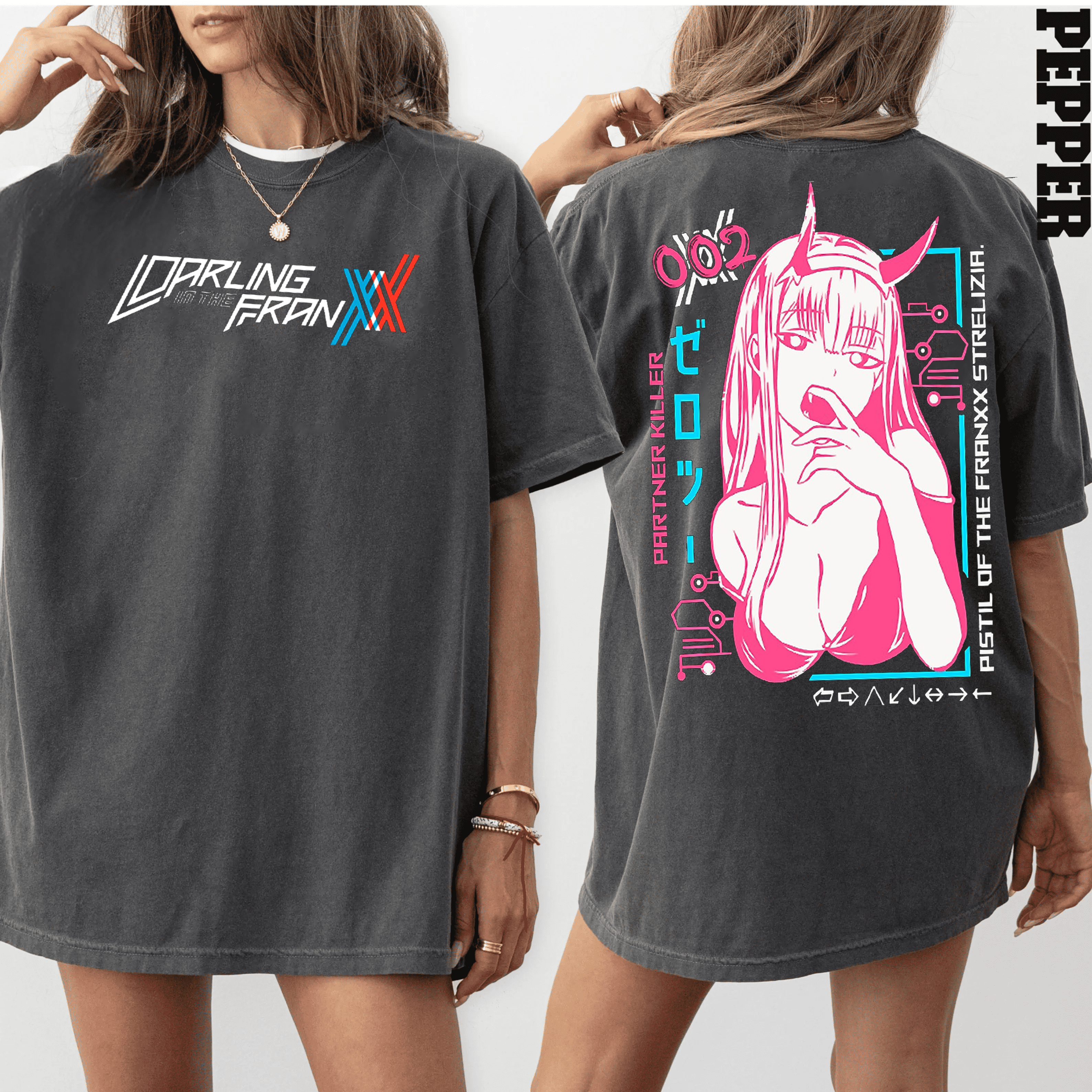 Zero Two,Darling in the Franxx Unisex Washed T-Shirt